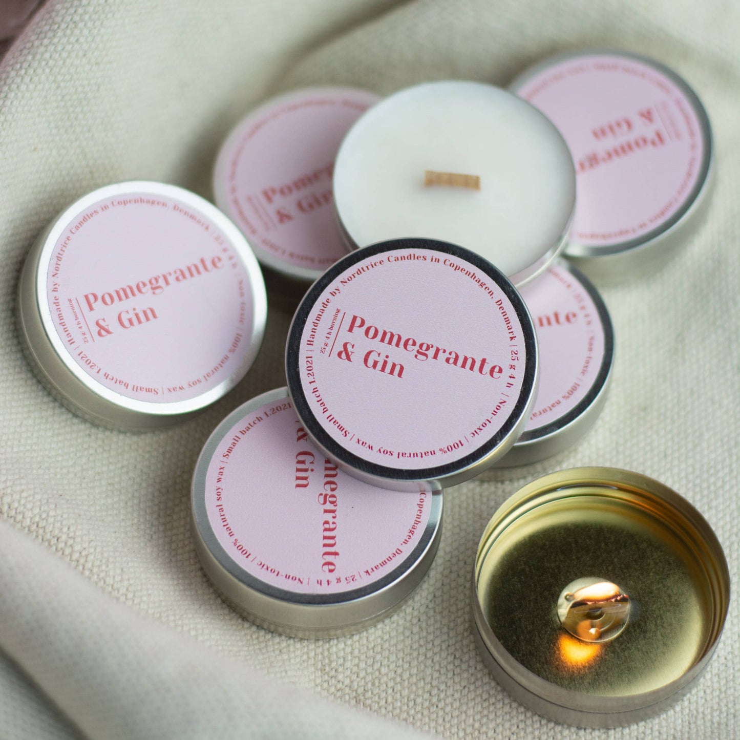 Mini-Duftkerzen, Granatapfel & Gin