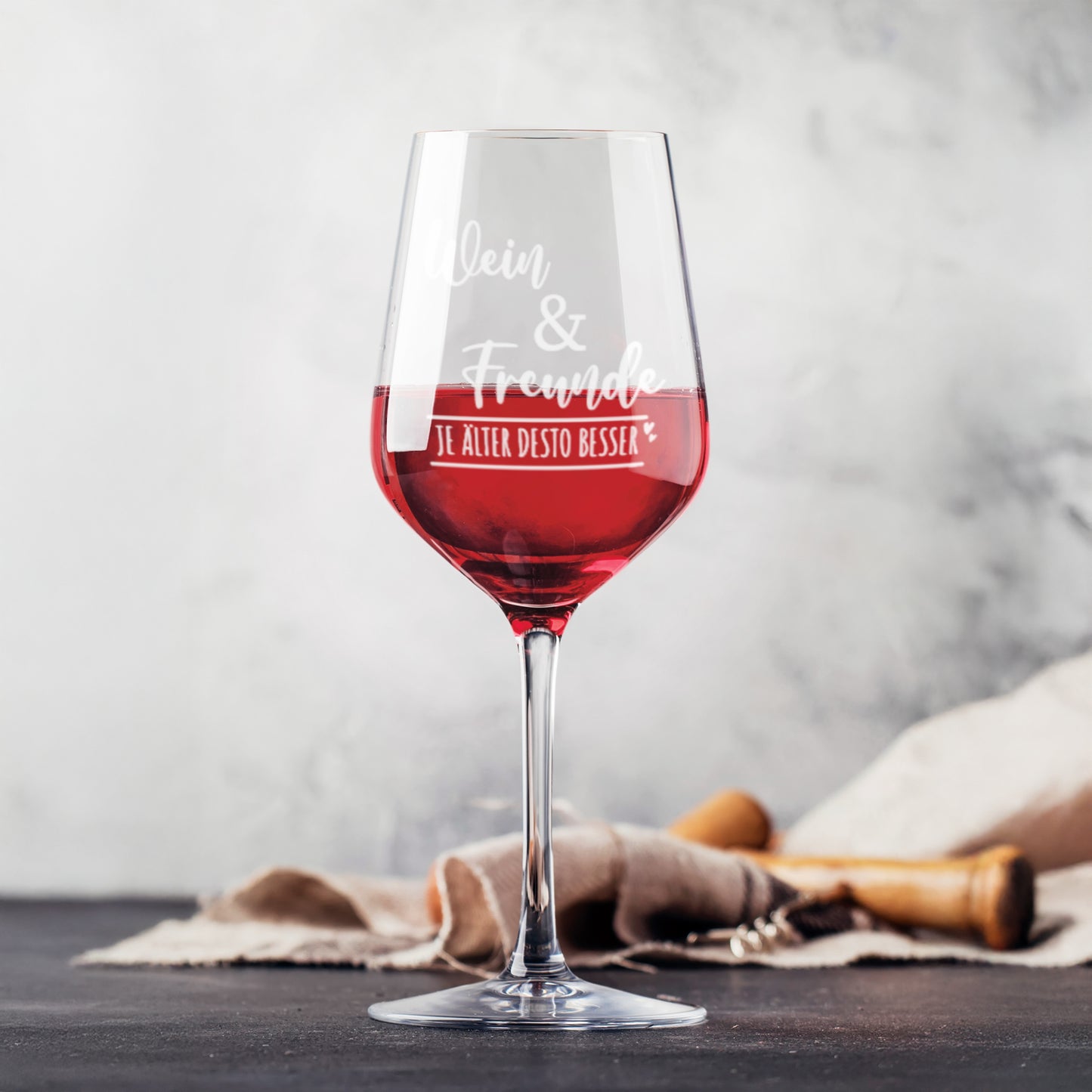 Weinglas mit Motiv *Wein & Freunde*