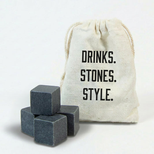 Eiswürfel Speckstein 4er Set Drinks Stone Style für Whisky & Gin