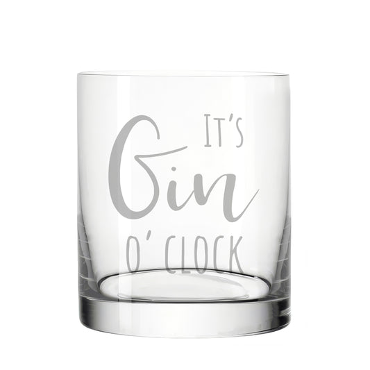 Gin Glas „It’s Gin o’clock“ – Leonardo Glas mit Gravur