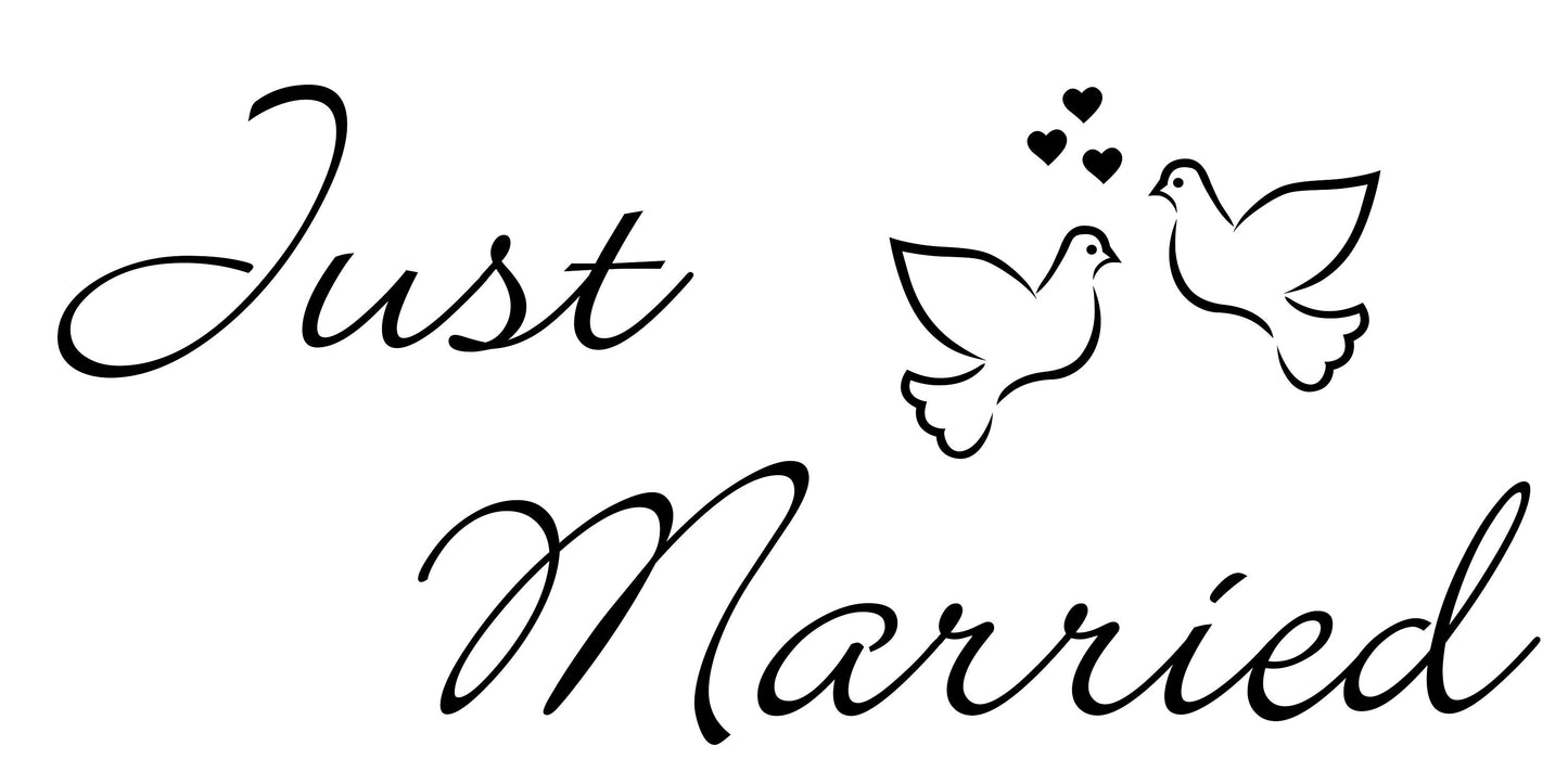 Just Married Heckscheibenaufkleber!