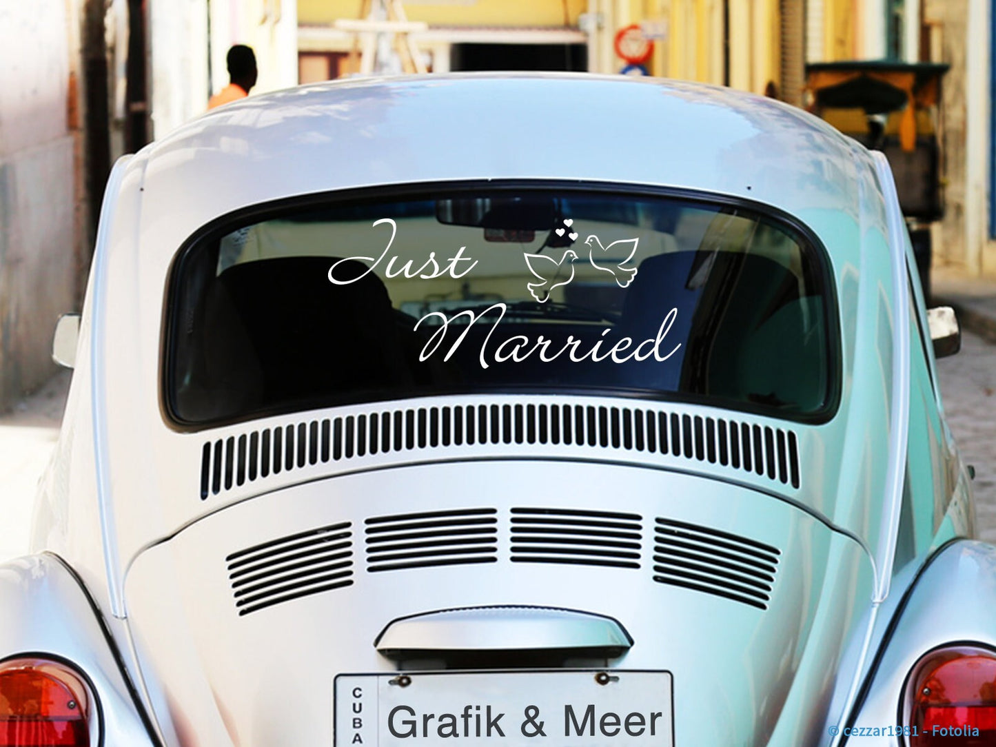Just Married Heckscheibenaufkleber!