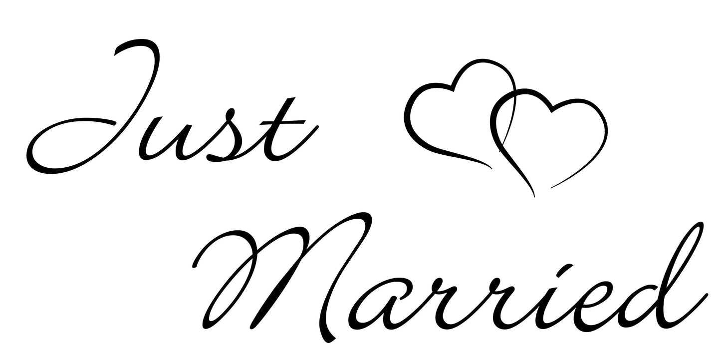 Just Married Heckscheibenaufkleber!