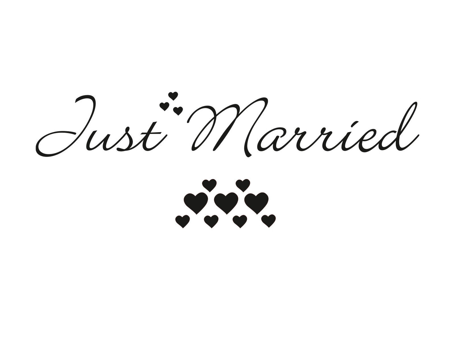Just Married Heckscheibenaufkleber - Einzeiler!