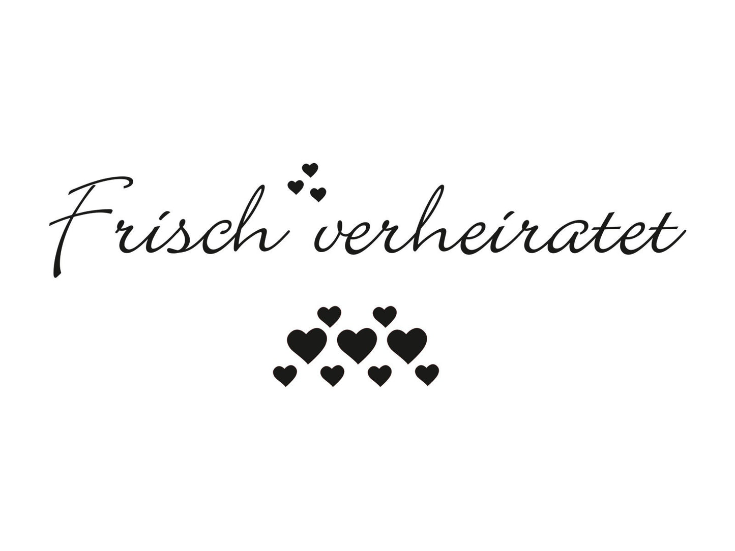 Frisch verheiratet Heckscheibenaufkleber - Einzeiler!
