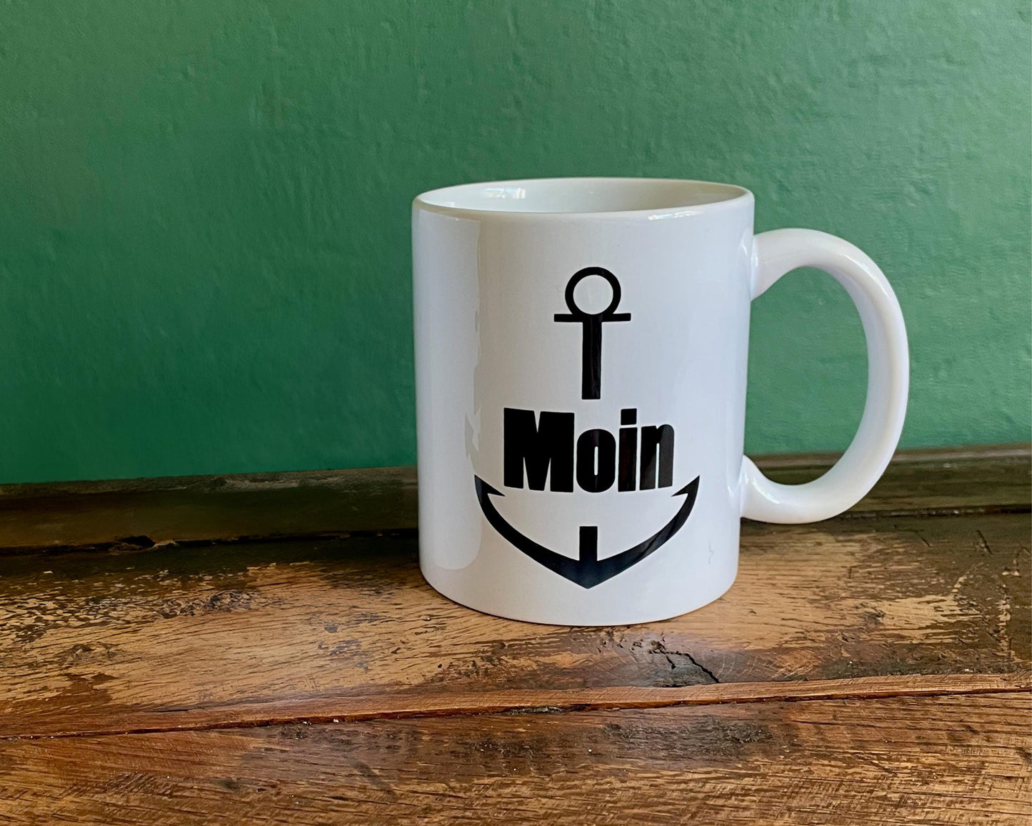 Tasse bedruckt mit Motiv Anker Moin *spülmaschinengeeignet*