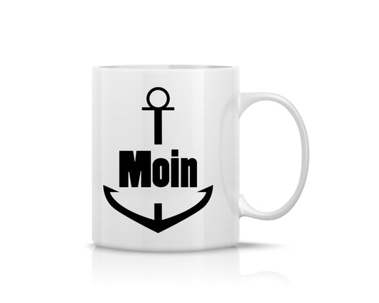 Tasse bedruckt mit Motiv Anker Moin *spülmaschinengeeignet*