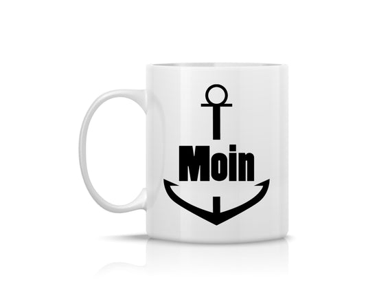 Tasse bedruckt mit Motiv Anker Moin *spülmaschinengeeignet*