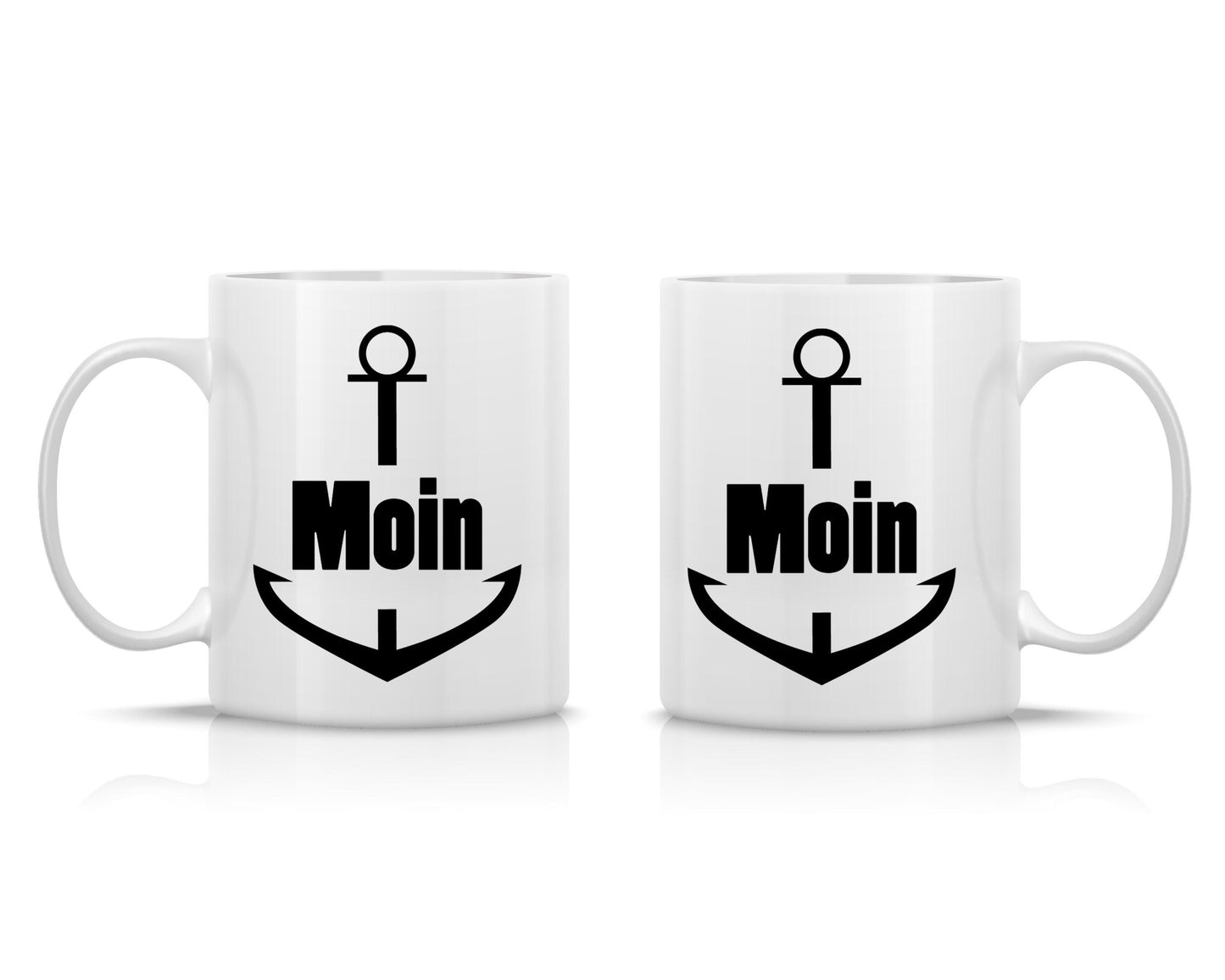 Tasse bedruckt mit Motiv Anker Moin *spülmaschinengeeignet*