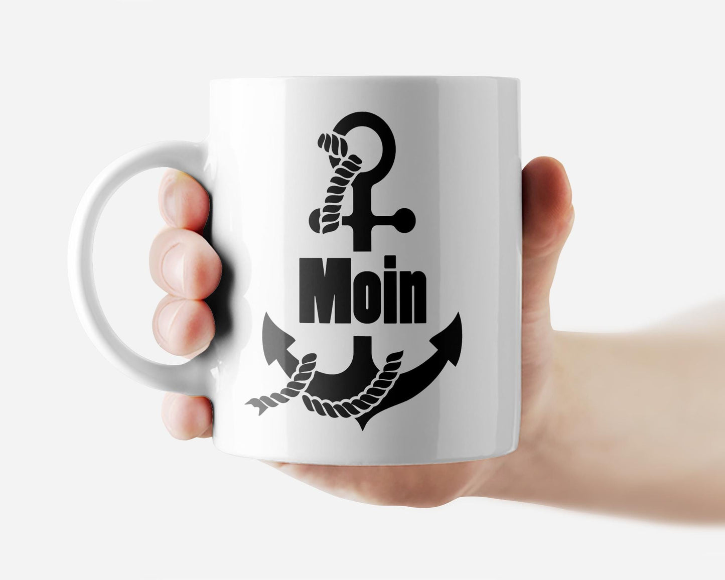 Tasse bedruckt mit Motiv Anker Moin Tau *spülmaschinengeeignet*