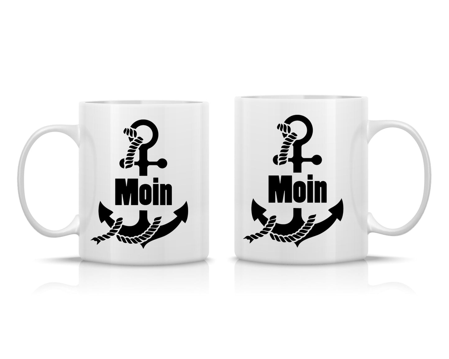 Tasse bedruckt mit Motiv Anker Moin Tau *spülmaschinengeeignet*