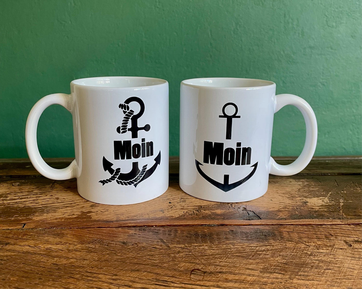 Tasse bedruckt mit Motiv Anker Moin Tau *spülmaschinengeeignet*