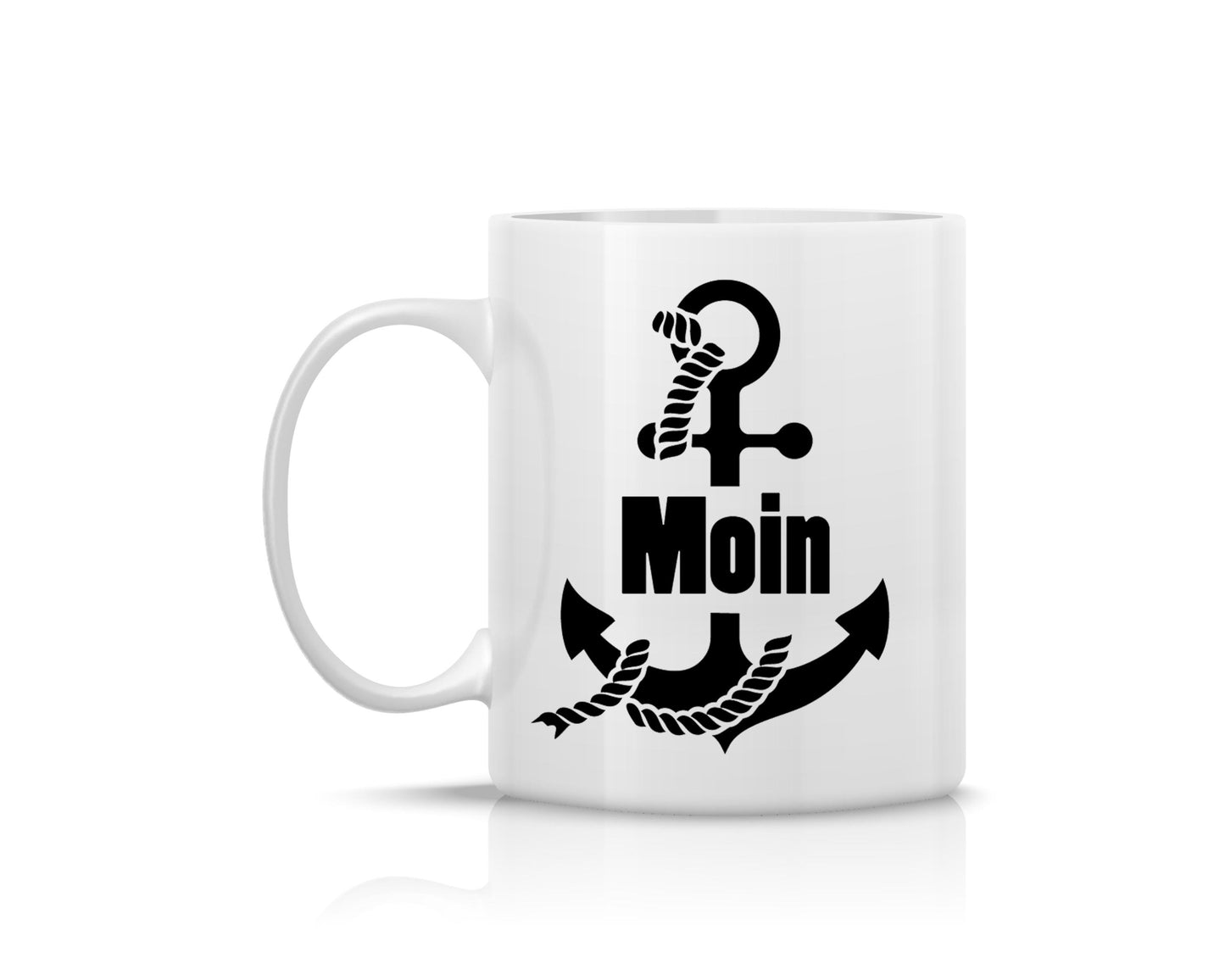 Tasse bedruckt mit Motiv Anker Moin Tau *spülmaschinengeeignet*