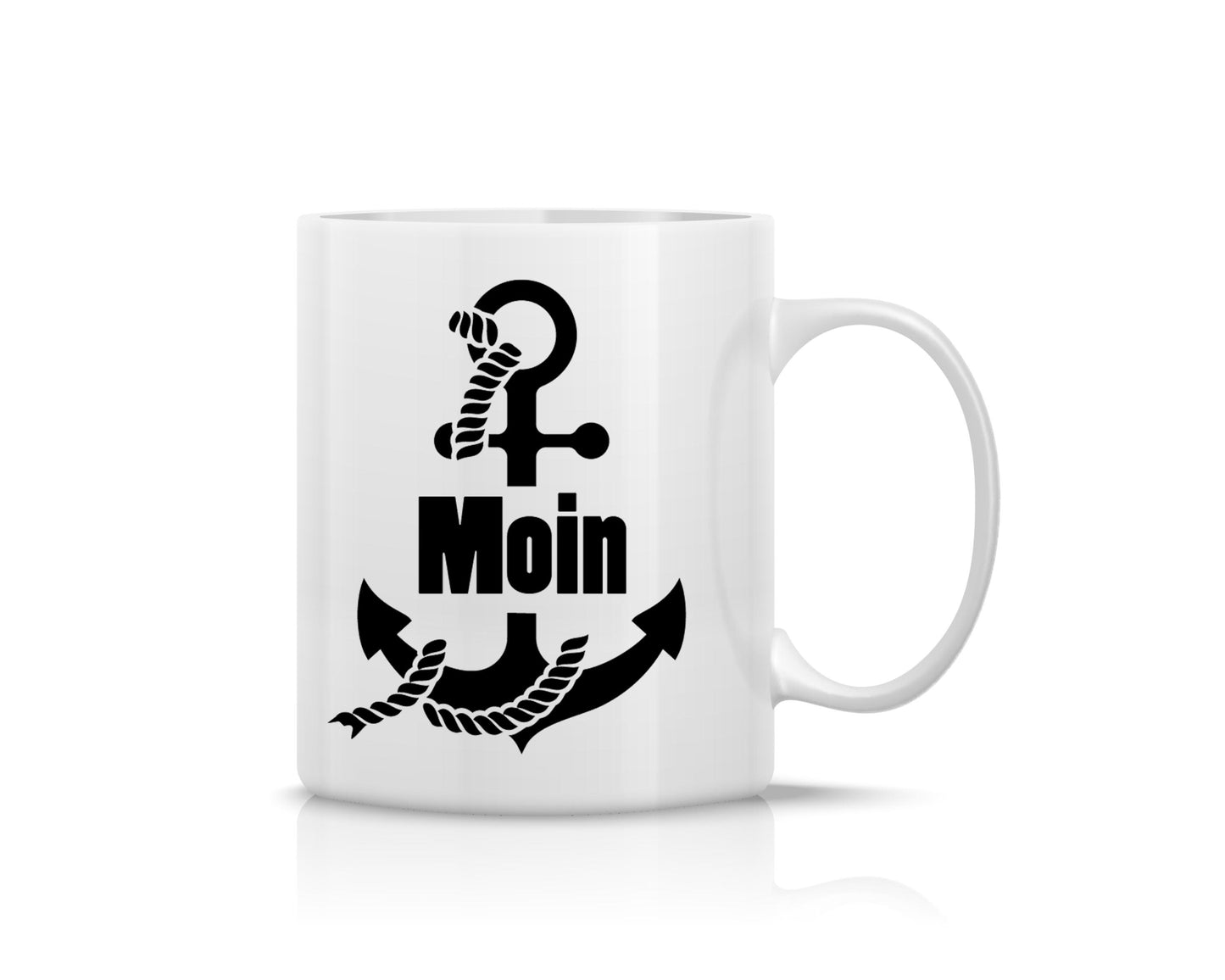 Tasse bedruckt mit Motiv Anker Moin Tau *spülmaschinengeeignet*