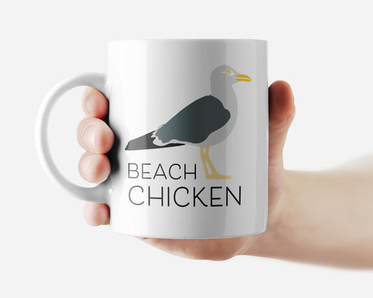 Tasse bedruckt mit Motiv Beach Chicken *spülmaschinengeeignet*