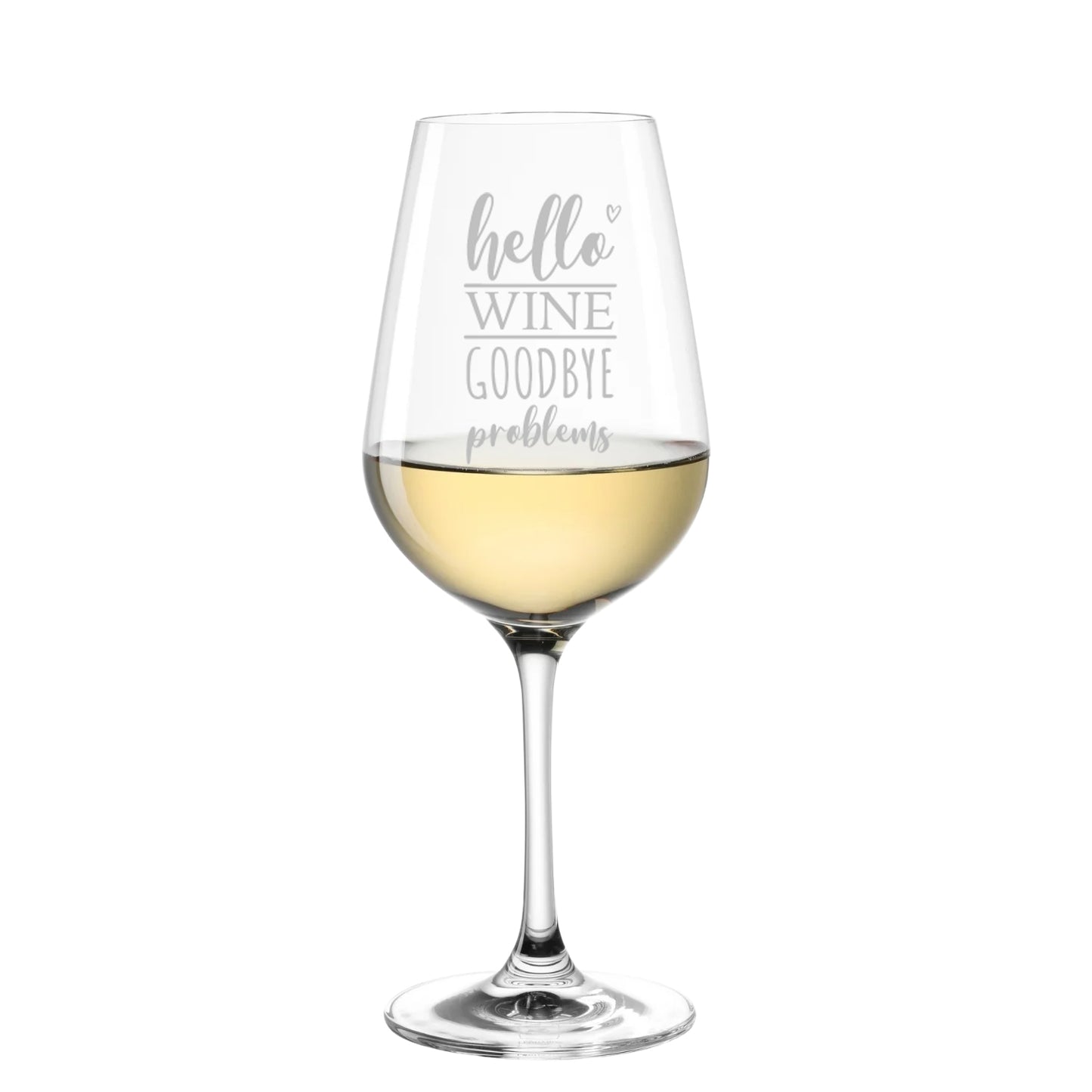 Weinglas mit Motiv *Hello Wine Goodbye Problems*