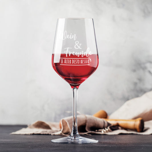 Weinglas mit Motiv *Wein & Freunde*