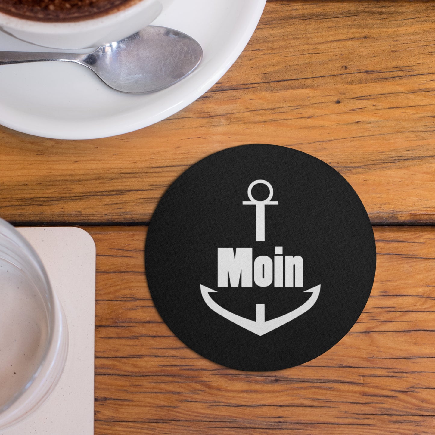 GESCHENKSET Motiv *Anker Moin* Tasse + Untersetzer + Aufkleber