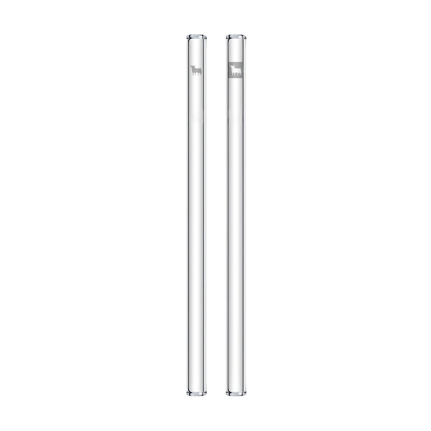 Glasstrohhalme mit Gravur wiederverwendbar 2er Set - Veterano Style mit Stier