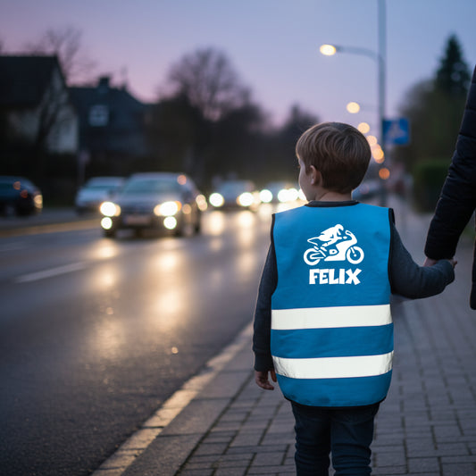 Warnweste mit Klettverschluss - Rückendruck