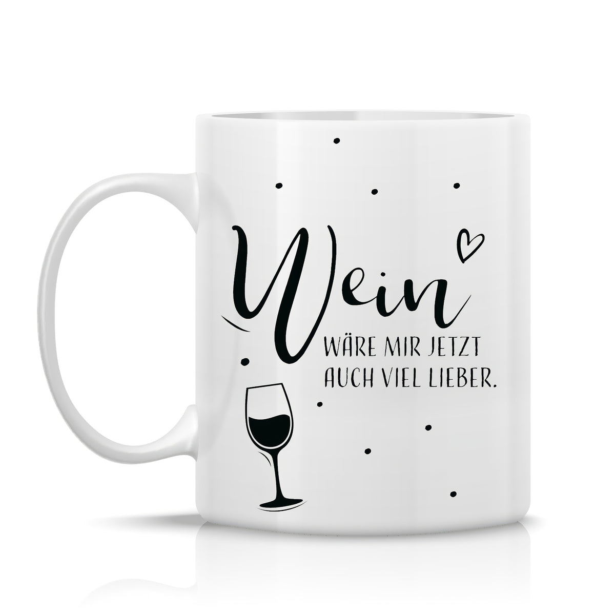 Tasse mit Spruch „Wein wäre mir jetzt auch lieber“ – spülmaschinenfest