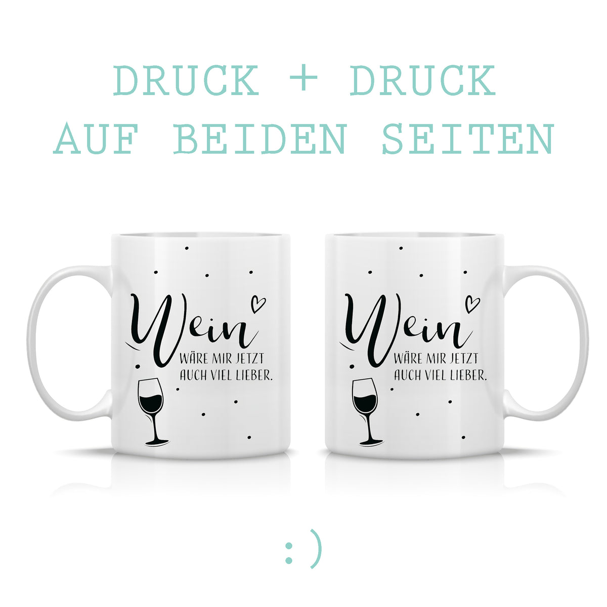 Tasse mit Spruch „Wein wäre mir jetzt auch lieber“ – spülmaschinenfest