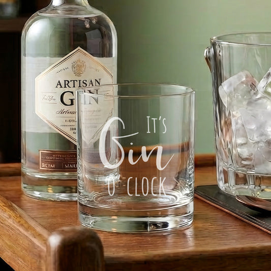 Gin Glas „It’s Gin o’clock“ – Leonardo Glas mit Gravur
