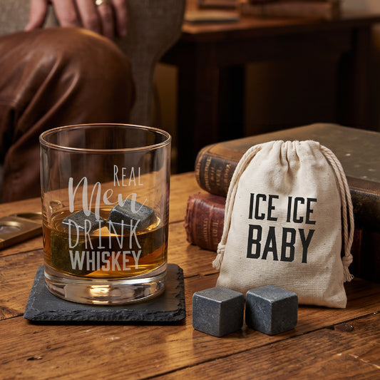 Eiswürfel Speckstein 4er Set Ice Ice Baby für Whisky & Gin