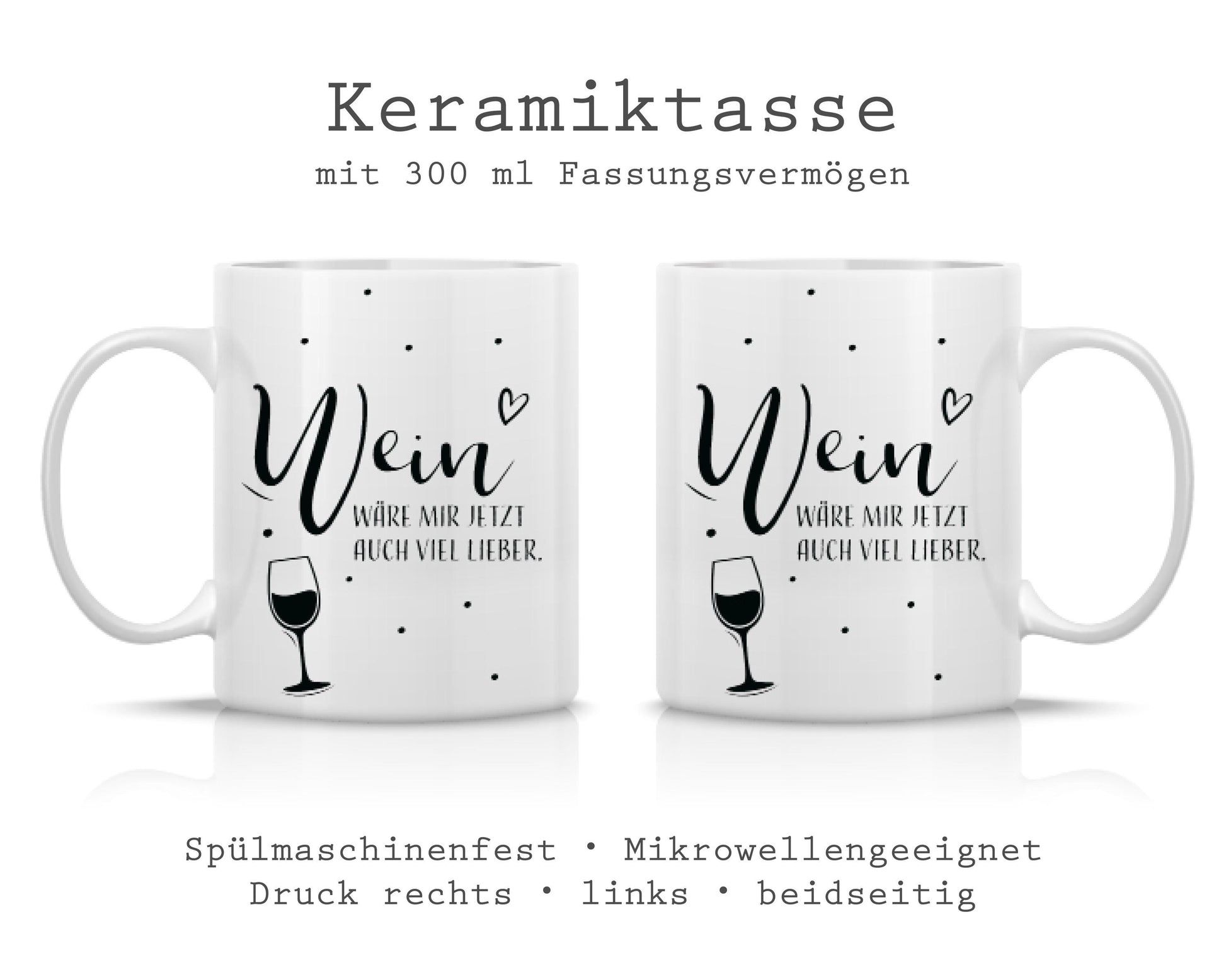 Tasse bedruckt mit Motiv Wein wäre mir jetzt auch lieber *spülmaschinengeeignet*